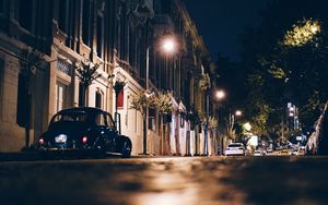 Preview wallpaper night city, street, car