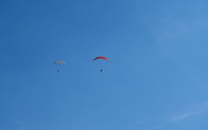 Preview wallpaper paragliders, sky, minimalism, flight