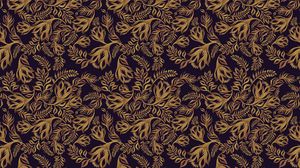 Preview wallpaper pattern, ornament, plants, brown