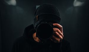 Preview wallpaper photographer, camera, dark, black