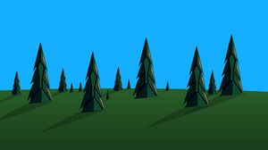 Preview wallpaper pines, trees, vector, art