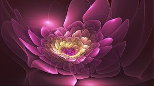 Preview wallpaper pink, flower, form, fractal