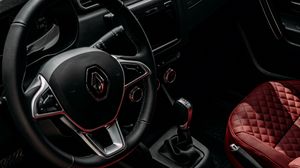 Preview wallpaper renault, car, wheel, seat, salon, red