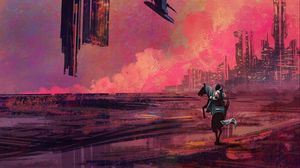 Preview wallpaper rider, future, fantasy, futurism, art