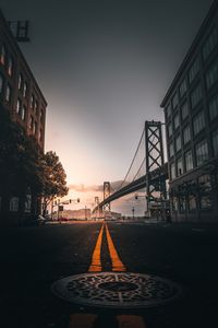 Preview wallpaper road, marking, bridge, building, san francisco, united states