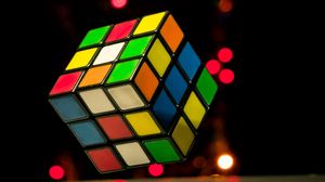 Preview wallpaper rubiks cube, cube, colorful, glare, lights