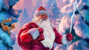 Preview wallpaper santa claus, new year, winter, fabulous, forest