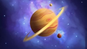 Preview wallpaper saturn, planet, mountains, space, art