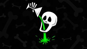 Preview wallpaper skull, bone, drink, drinks, green