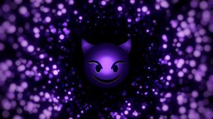 Preview wallpaper smile, smiley, devil, particles, purple