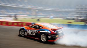 Preview wallpaper smoke, drift, nissan 370z, nissan