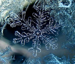 Preview wallpaper snowflake, winter, macro, ice