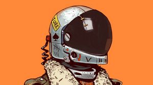 Preview wallpaper soldier, helmet, art, digital art, sci-fi