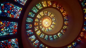 Preview wallpaper spiral, light, stained glass, windows