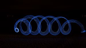 Preview wallpaper spiral, lightpainting, blue