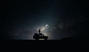 Preview wallpaper stars, sky, space, car