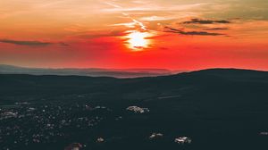 Preview wallpaper sunset, aerial view, budapest, hungary