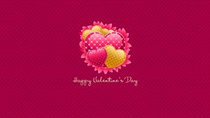 Preview wallpaper valentines day, inscription, congratulation, hearts, pink background