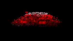 Preview wallpaper valentines day, inscription, hearts, background, black