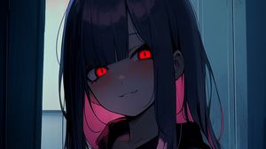 Preview wallpaper vampire, girl, eyes, anime, art, dark