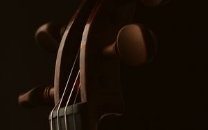 Preview wallpaper violin, musical instrument, music, dark, macro