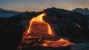 Preview wallpaper volcano, lava, fiery, melting