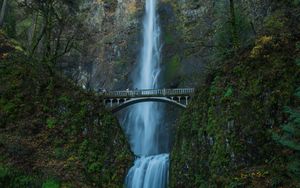 Preview wallpaper waterfall, bridge, landscape, nature