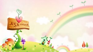 Preview wallpaper world, magic, rainbow, sign, nature